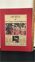 Maryland Terps matted championship run paper