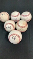Lot of 6 signed & game used baseballs