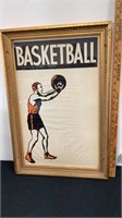 Vintage basketball poster framed