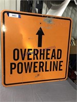 OVERHEAD POWERLINE ROAD SIGN, 24X24"