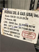 KODIAK OIL & GAS METAL SIGN, 18 X 24"