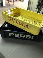 PEPSI, 3-V COLA PLASTIC POP CRATES