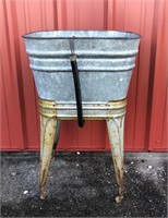 Antique wash tub on stand