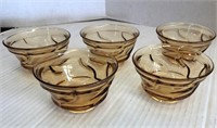 Fostoria Jamestown pattern bowls amber x5