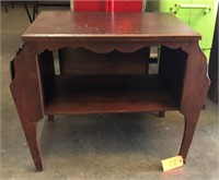 Antique Victrola table w/record slots on each end