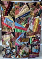 Vintage Handmade Silk Quilt/Throw