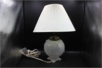 Vintage Round Floral Glass Lamp
