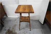 Antique Oak Square Parlor Table 2
