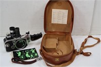 Vintage Bolex D8LA Camera w/3 lenses,leather