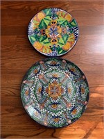 2 Round Mexican Pottery Platters