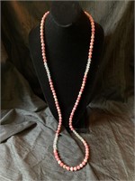 Rhodonite? & Crystal Beads Necklace