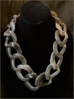 Lg Grey Plastic Link Necklace