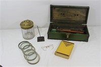 Vintage Toolbox, Tools, Humidor Jar  & More!