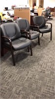3 LEATHER STAIONARY CHAIRS