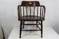 Antique Wood Captains Chair