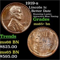1919-d Lincoln Cent 1c Grades GEM+ Unc BN