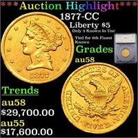 ***Auction Highlight*** 1877-CC Gold Liberty Half