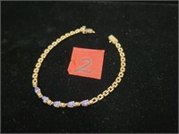 14KT Gold Tanzanite & Diamond Bracelet