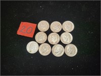 10 Silver Dimes  1964 & 1963