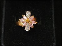 14kt Plated pink stone ring