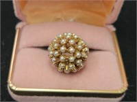 Custome Made Seed Pearl dinner ring GOLD??