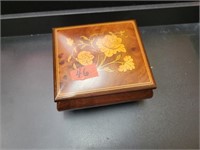 Brass footed wood Music box made in Italy