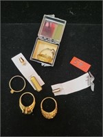 Lot Gold plated rings and Stick pins