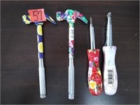 2 Floral Multi-Tool Hammers & 2 6-in-1 Screwdriver