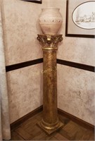 4Ft Tall Gold Pillar W/ 10" Tall Ceramic Urn