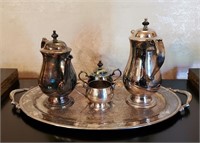 Oneida Tea & Coffee Set W/ Tray Creamer & More