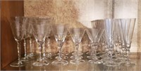 Lot Of Various Etched Stemware Floral