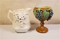 2 Hand Decorated Ceramic Décor Pieces