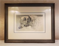 R. Bateman Framed Arctic Wolves Signed #'D Print