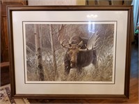 R. Bateman Framed Bull Moose Signed #'D Print