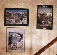 3 Framed Mountain Scenery Art Prints