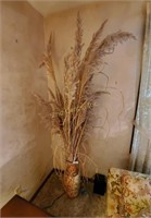23.5" Tall  Asian Vase W/ Faux Plants