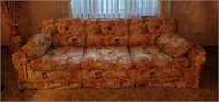 Vintage Floral Couch, 90" Length