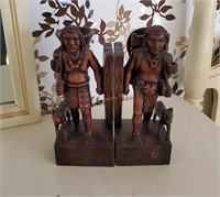 Pair Of South American Wood Carved  Bookends
