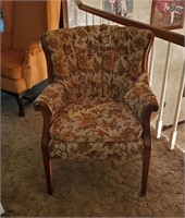 Floral Design Wingback Chair
