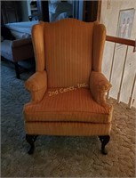 Padded Orange Wingback Chair