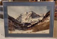 Framed Mountainside Photograph
