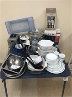 Assorted Kitchen Countertop Appliances & Dishes, E