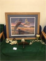 Randy McGovern Framed Pheasants Over Grass Print &