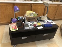Rolling Table, Desk Lamps, Office Supplies, Etc