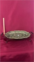 Green Serving Tray w/ holder