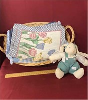 Plush Bunny w/ Blankets in Basket
