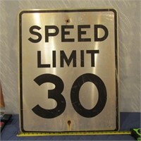 Metal Speed limit 30 mph sign.