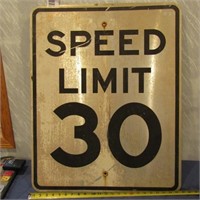 Metal Speed limit 30 mph sign.