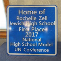 2017 Rochelle Zell 1st place metal sign.