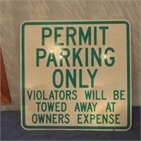 Permit Parking Only metal sign.